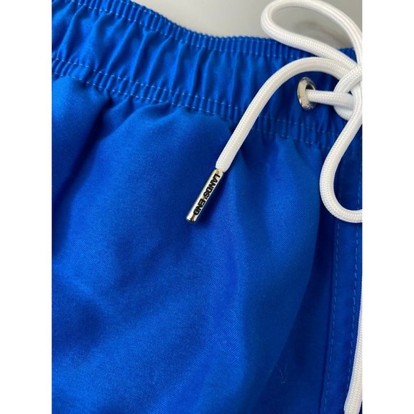 Lands' End men's size large blue 36-38 mesh lined swim trunks 5.5" inseam - Picture 2 of 5